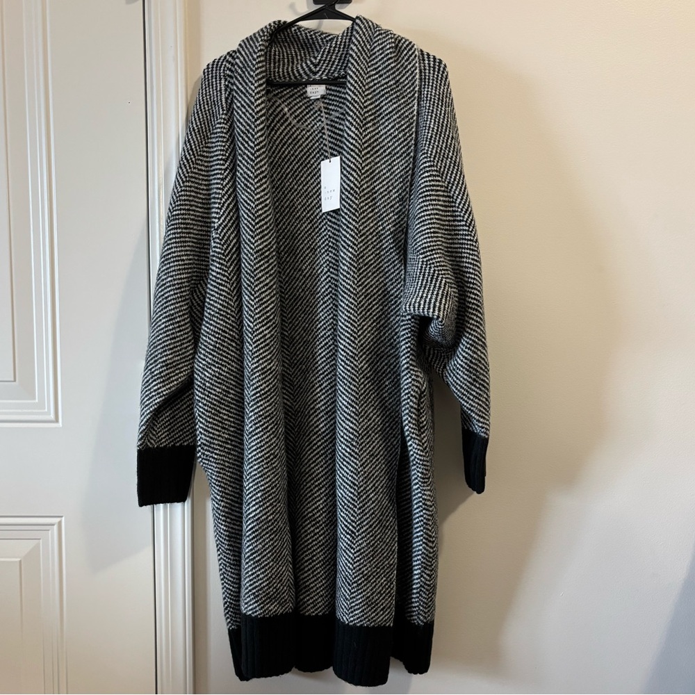 Black and White Oversized Cardigan